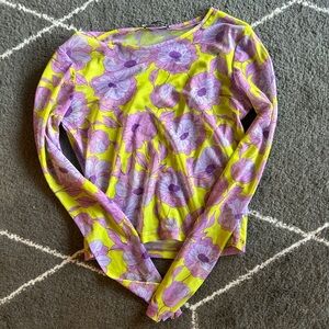 Zara Floral Long Sleeve Top - Yellow and Purple